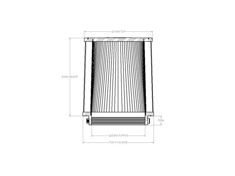 AFE Universal D2 Dura Dry Air Filter - aFe Magnum FORCE Intake Replacement Air Filter w D2 Dura-Dry Media 5-1/2inF x(10x7)inB x7inT x8inH