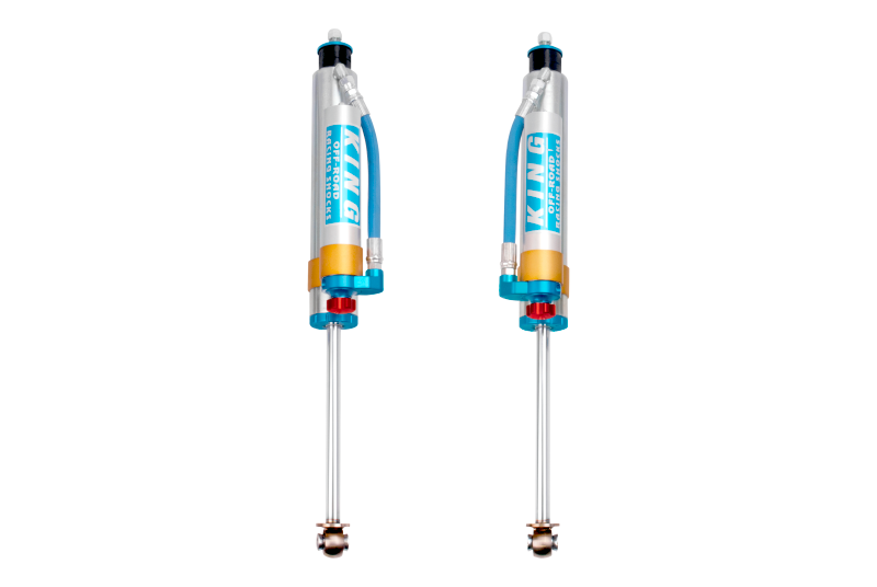 KIN 2.5 Shocks - King Shocks 07-18 Jeep Wrangler JK Front 2.5 Dia Piggy Hose Res Shock 6in Lift w/Adjuster (Pair)
