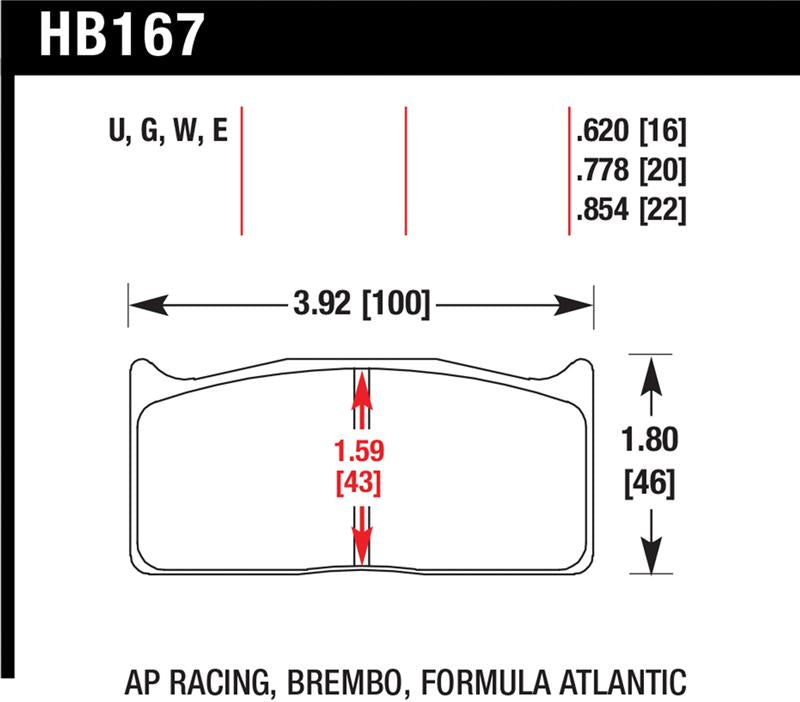 HAWK DTC-60 Brake Pad Sets - Hawk AP Racing  DTC-60 Race Brake Pads