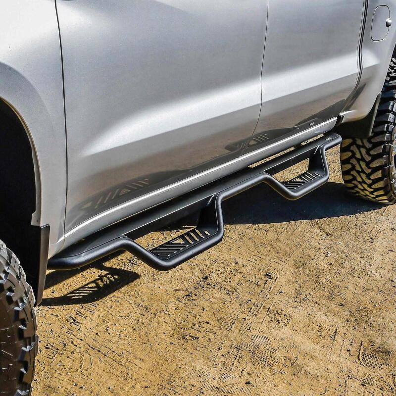 WES Nerf Bars - Outlaw - Westin 19-22 Chevrolet Silverado / GMC Sierra Crew Cab Outlaw Nerf Step Bars - Textured Black