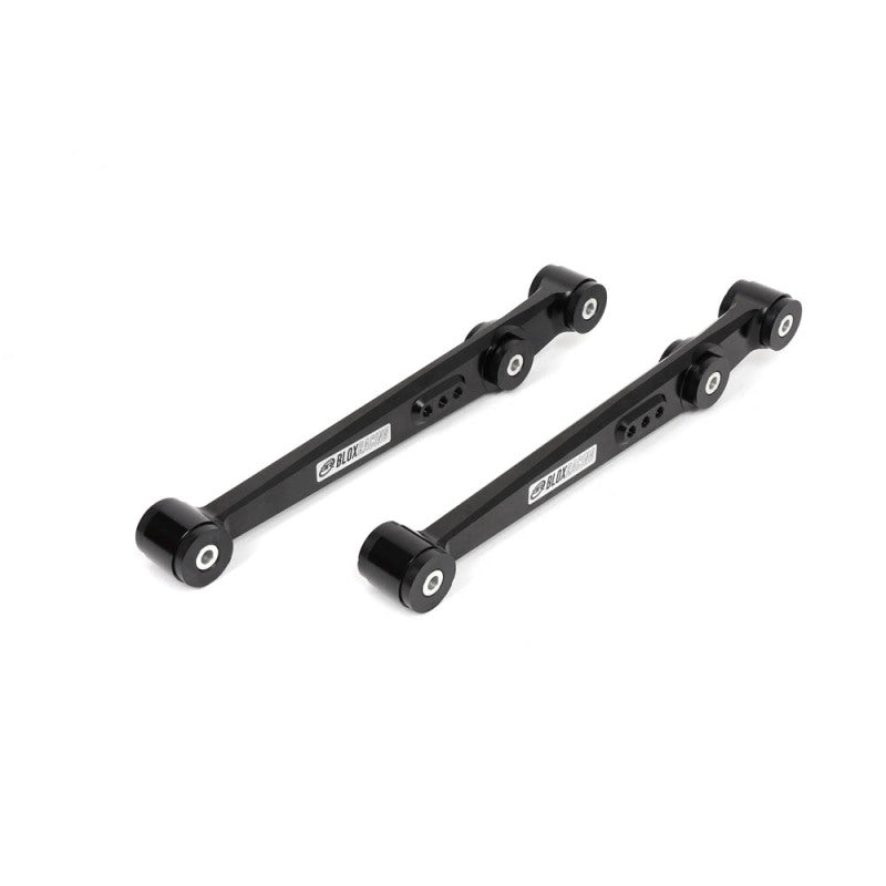 BX Lower Control Arms - BLOX Racing V2 Billet Rear Lower Control Arms Poly Bushings 96-00 Honda Civic - Black