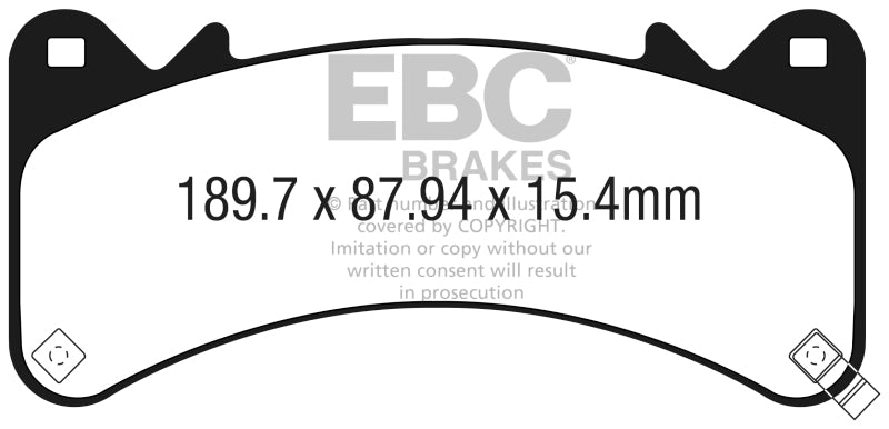 EBC Greenstuff Brake Pad Sets - EBC 2015+ Chevrolet Tahoe 2WD (6 Piston Brembo) Greenstuff Front Brake Pads
