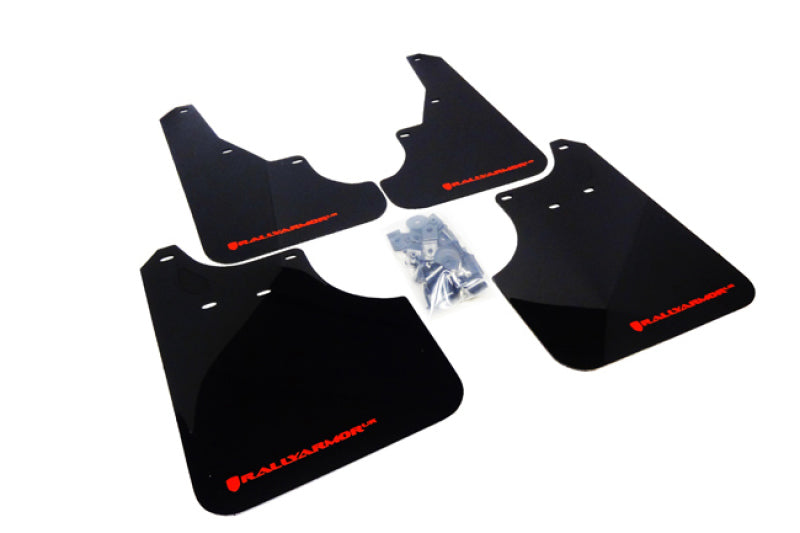 RAL UR Blk Flap/Rd Logo - Rally Armor 09-13 Subaru Forester Black UR Mud Flap w/ Red Logo