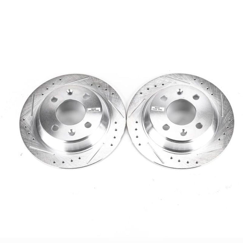 PSB Evolution Drill/Slot Rotor - Power Stop 87-93 Saab 900 Rear Evolution Drilled & Slotted Rotors - Pair