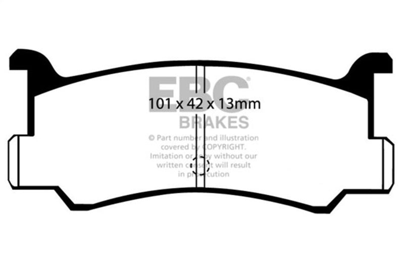 EBC Yellowstuff Brake Pad Sets - EBC 92-95 Mazda MX3 1.6 Yellowstuff Rear Brake Pads