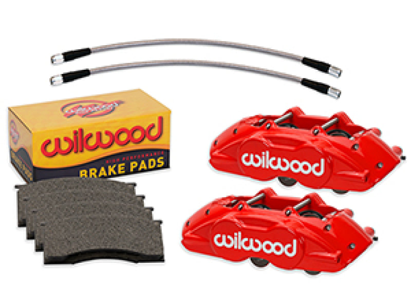 WIL D11 Calipers - Wilwood 65-67 Ford Mustang D11 Calipers w/Pads and Lines - Red