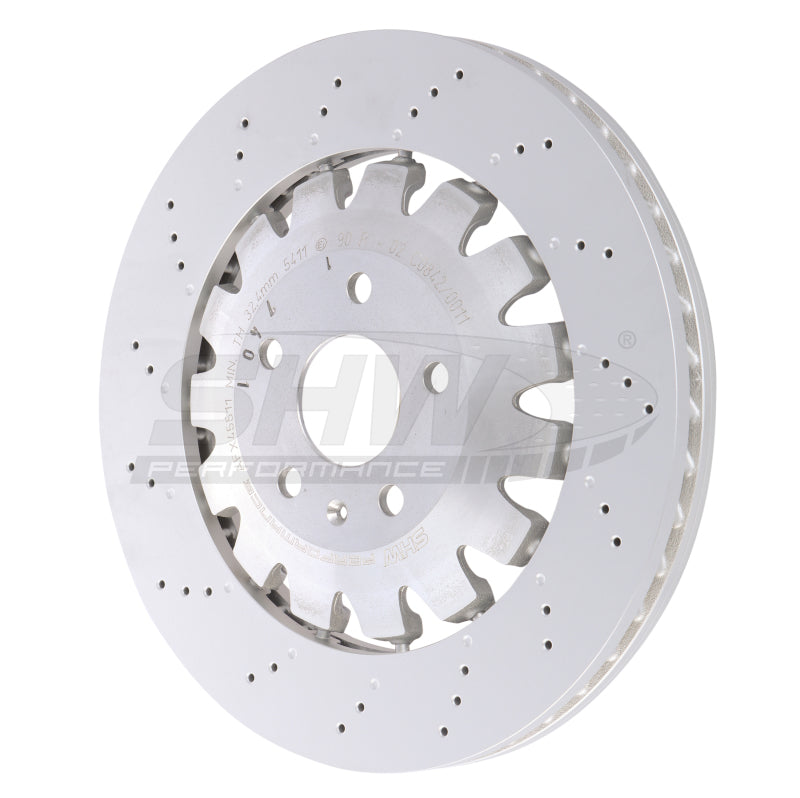 SHW Drilled-Dimpled LW Rotors - SHW 18-21 Audi TT Quattro 2.0L Front Drilled-Dimpled Lightweight Brake Rotor (8S0615301L)