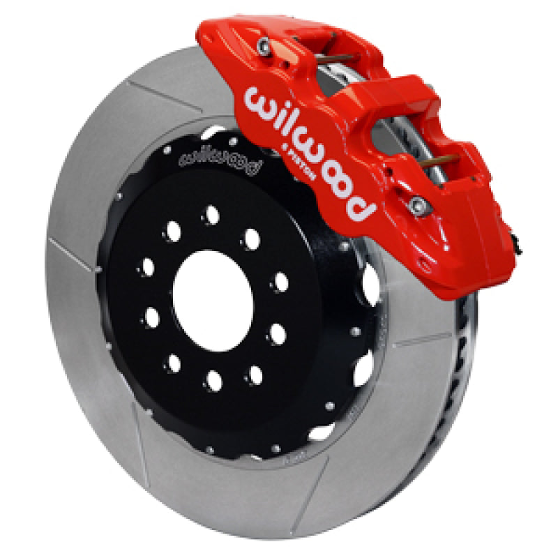 WIL Aero Brake Kit - Wilwood 63-87 Chevy C10/C15 AERO6 Front Brake Kit Red Caliper 14.25in GT Slotted Rotor
