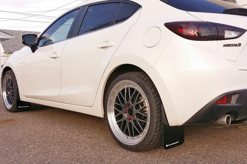 RAL UR Red Flap/Wht Logo - Rally Armor 14-18 Mazda3 Red UR Mud Flap w/White Logo