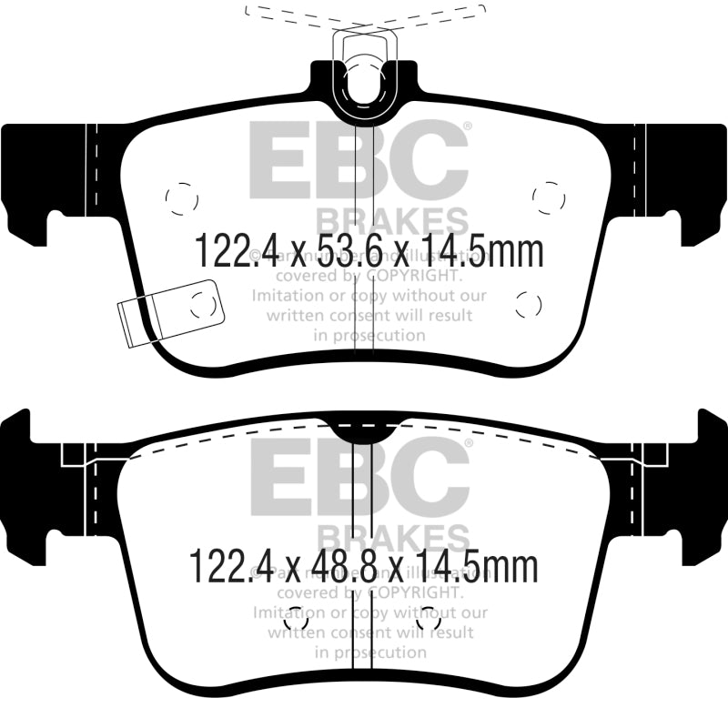 EBC Yellowstuff Brake Pad Sets - EBC 16-18 Honda Civic Yellowstuff Rear Brake Pads