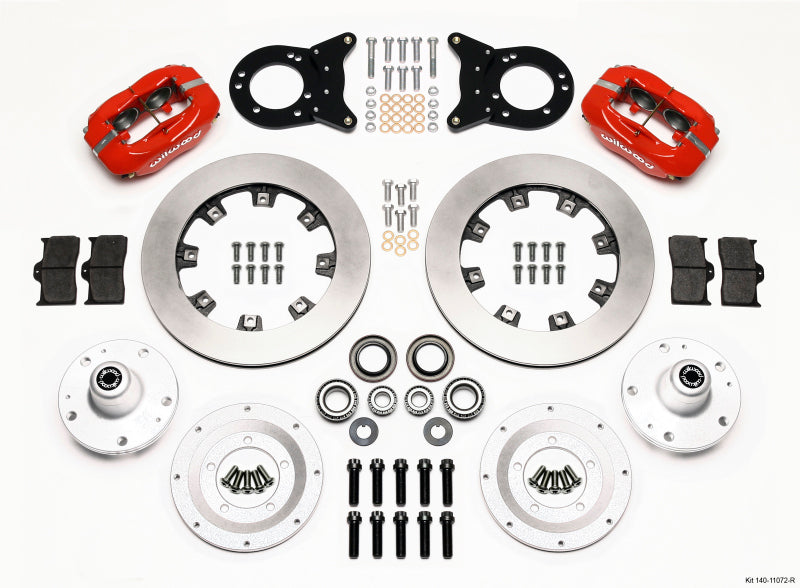 WIL Dynalite Brake Kit - Wilwood Forged Dynalite Front Kit 12.19in Red 1965-1969 Mustang Disc & Drum Spindle