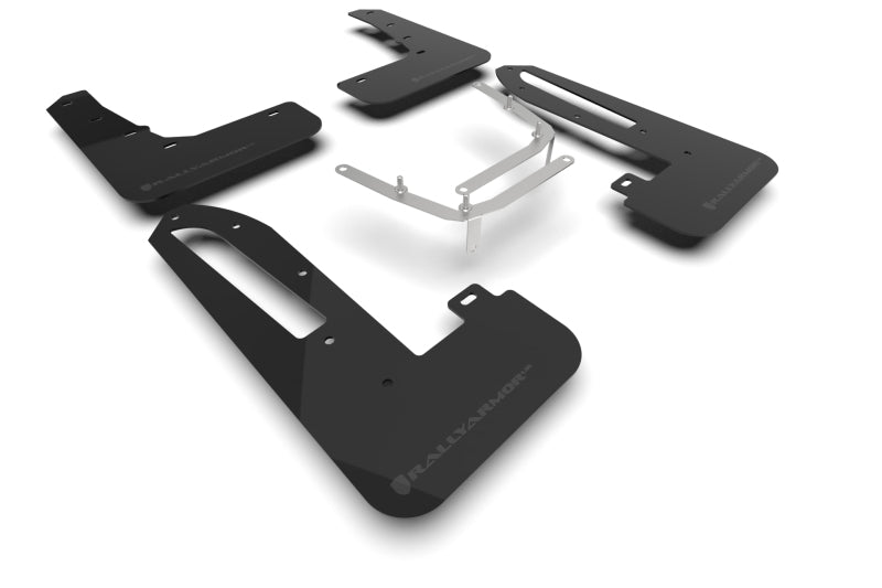 RAL UR Blk Flap/Grey Logo - Rally Armor 23-25 Honda Civic Type R Black Mud Flap Grey Logo