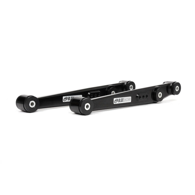 BX Lower Control Arms - BLOX Racing V2 Billet Rear Lower Control Arms Poly Bushings 96-00 Honda Civic - Black