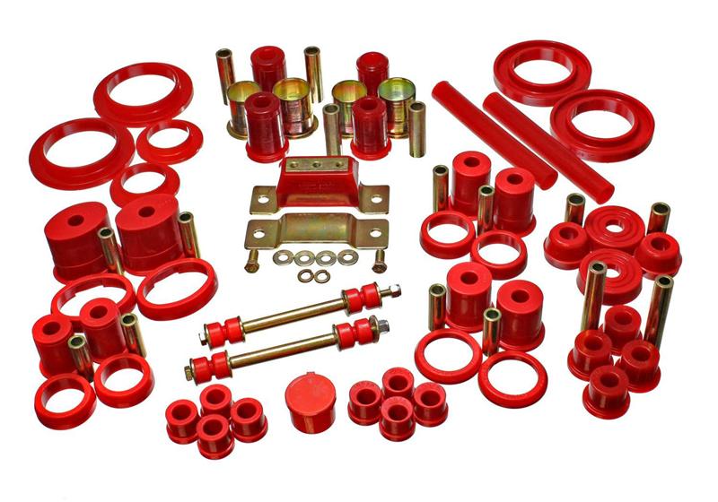 ES Hyper-Flex Sets - Red - Energy Suspension 85-93 Ford Mustang Red Hyper-flex Master Bushing Set w/ V-8