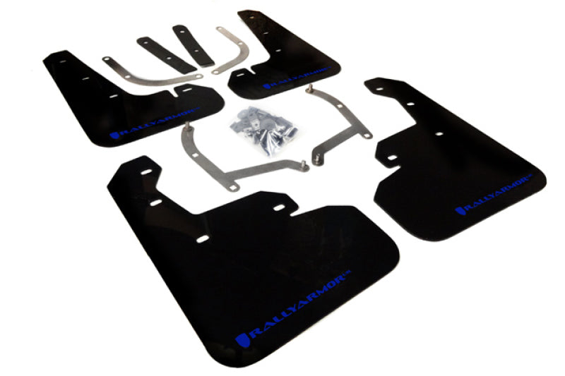 RAL UR Blk Flap/Blue Logo - Rally Armor 17-23 Subaru Impreza 4D/5D Black UR Mud Flap w/Blue Logo