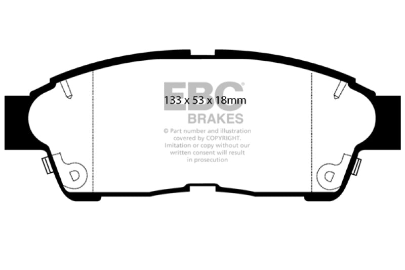 EBC Redstuff Brake Pad Sets - EBC 92-01 Toyota Camry 2.2 Redstuff Front Brake Pads