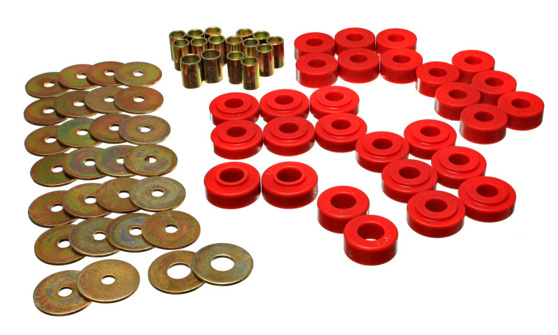 ES Spring/Shackle Bush - Red - Energy Suspension Rear Spring Frame Shackle Kit - Red