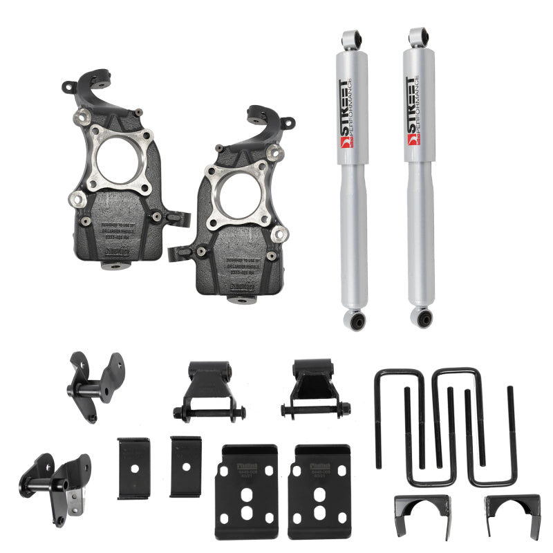 BT Lower Kit w SP Shocks - Belltech 2021+ Ford F-150 2WD Lowering Kit w/ Street Performance Shocks