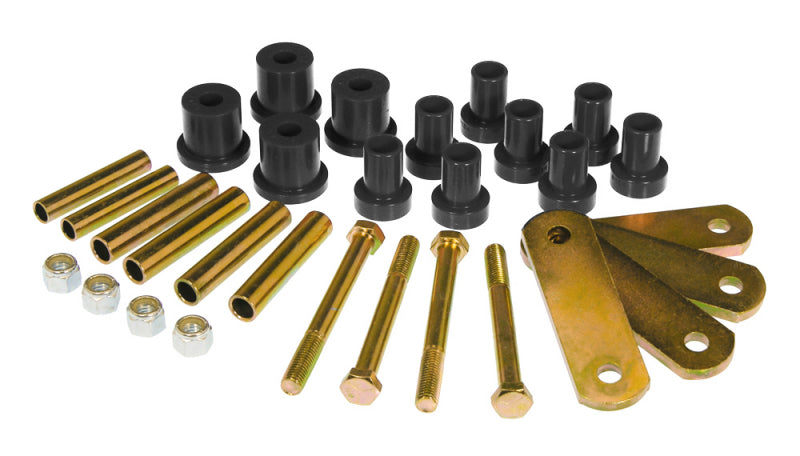 PRO Spring/Shackle Bush- Blk - Prothane 63-72 Chrysler A Body HD Spring & Shackles Bushings - Black