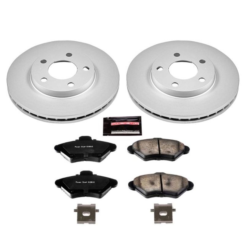 PSB Z17 Evolution Coated Kit - Power Stop 94-98 Ford Mustang Front Z17 Evolution Geomet Coated Brake Kit