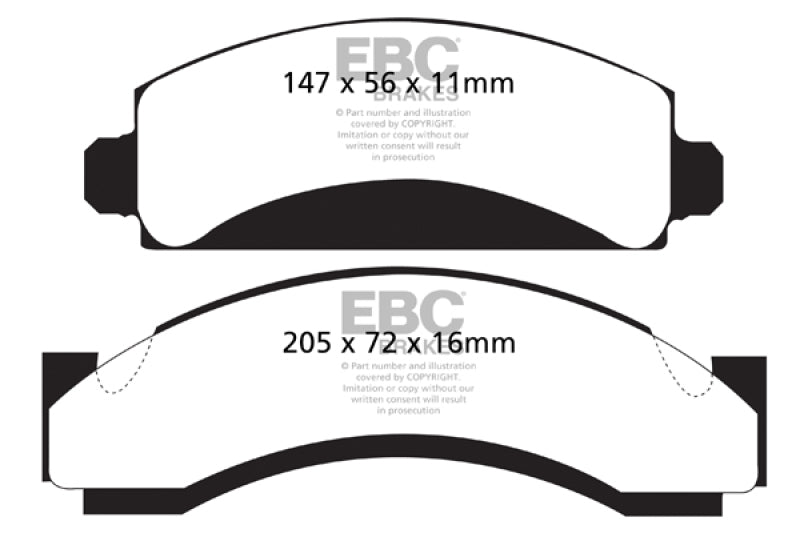 EBC Yellowstuff Brake Pad Sets - EBC 74-80 Chevrolet C30 (JB8) Yellowstuff Front Brake Pads
