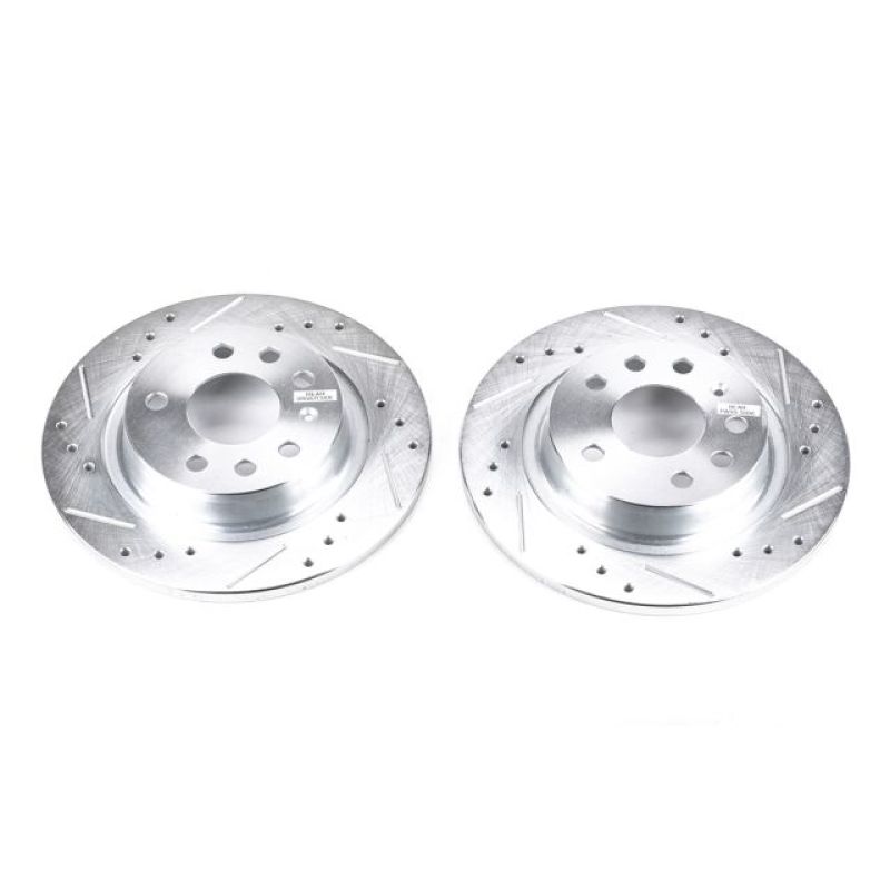 PSB Evolution Drill/Slot Rotor - Power Stop 03-11 Saab 9-3 Rear Evolution Drilled & Slotted Rotors - Pair