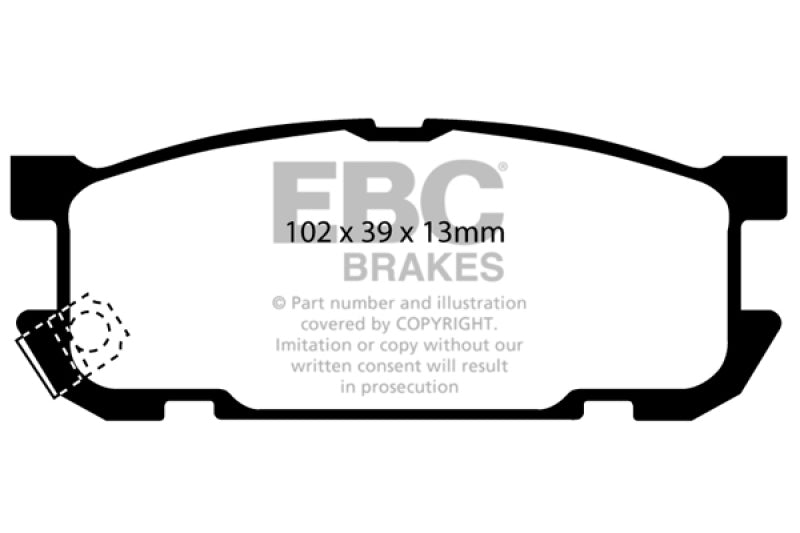 EBC Redstuff Brake Pad Sets - EBC 01-03 Mazda Miata MX5 1.8 (Sports Suspension) Redstuff Rear Brake Pads