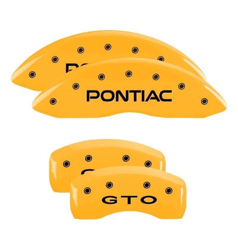 MGP Caliper Covers 4 Logo - MGP 4 Caliper Covers Engraved Front Pontiac Rear Gto Yellow Finish Black Char 2004 Pontiac GTO