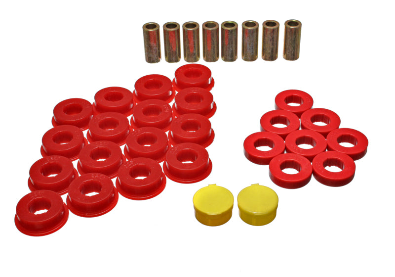 ES Cntrl Arm Bushings - Red - Energy Suspension 79-85 Mazda RX7 Red Rear Control Arm Bushing Set