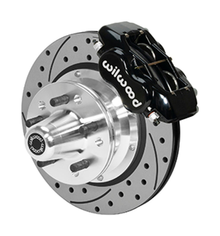 WIL Dynalite Brake Kit - Wilwood Forged Dynalite Pro Series Front Brake Kit Black Caliper 11.00in SRP Drilled & Slotted Rotor