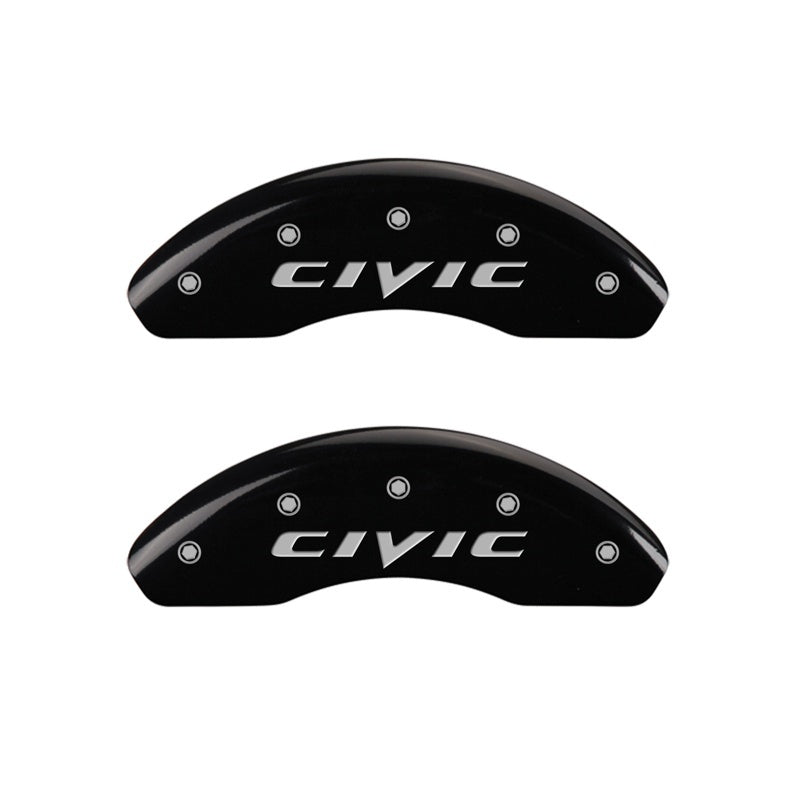 MGP Caliper Covers 2 Logo - MGP Front set 2 Caliper Covers Engraved Front 2015/Civic Black finish silver ch