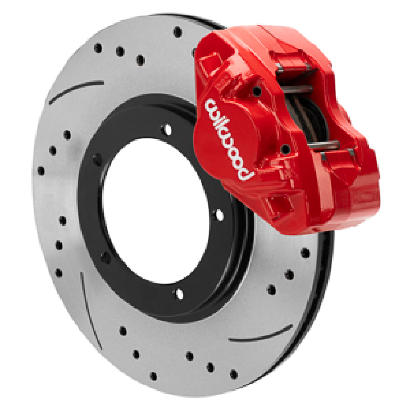 WIL D31 Brake Kits - Wilwood 69-74 Porsche 911 D31 11.10in. Front Brake Kit w/ Flex Lines - Drilled Rotors (Red)