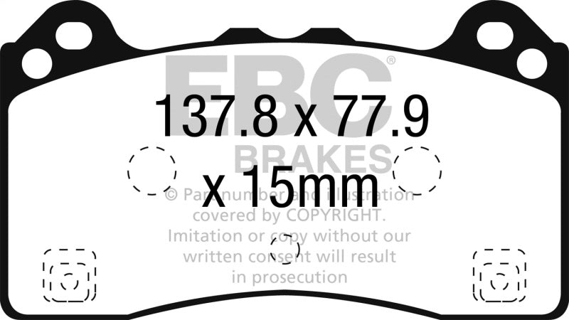 EBC Redstuff Brake Pad Sets - EBC 16-18 Ford Focus RS Redstuff Ceramic Low Dust Front Brake Pads