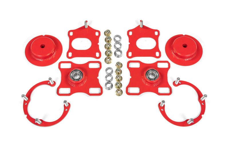 BMR Caster & Camber Plates - BMR 11-14 Ford Mustang / Shelby GT500 Caster Camber Plates - Red