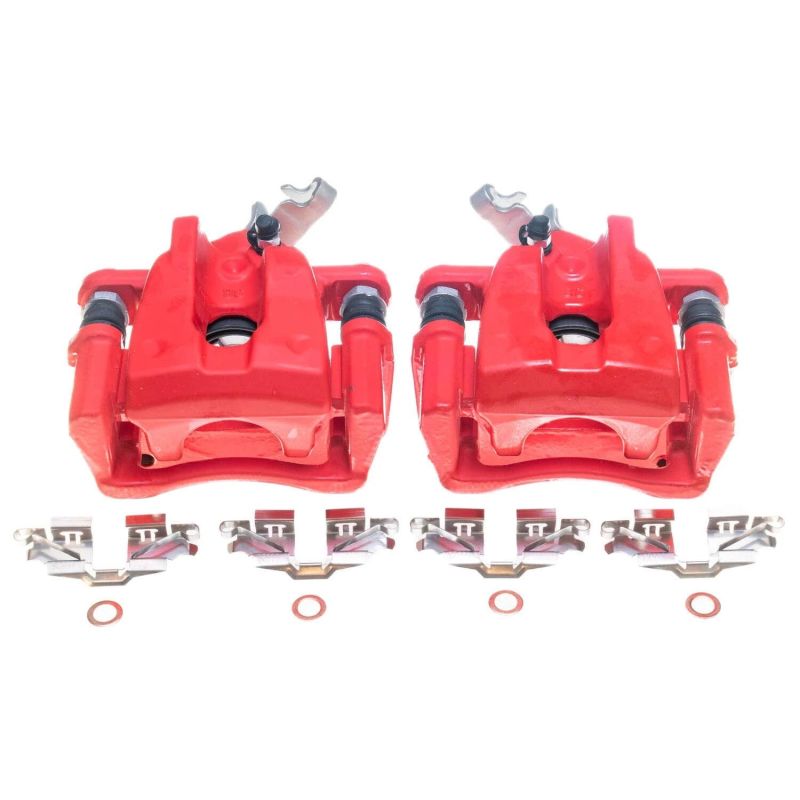 PSB Red Calipers - Power Stop 09-10 Pontiac Vibe Rear Red Calipers - Pair