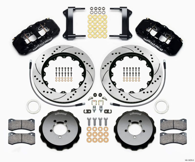WIL Aero Brake Kit - Wilwood AERO6 Front Hat Kit 14.00 Drilled 1999-2012 Subaru WRX w/Lines