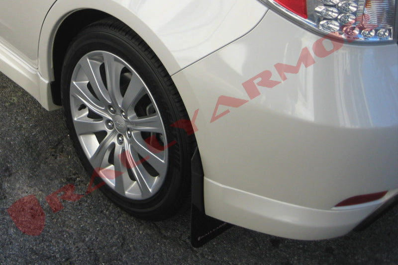 RAL Basic Blk Flap/Blk Logo - Rally Armor 08-10 Subaru WRX / 08-11 Impreza 2.5i (Hatch/Sedan) Basic Black Mud Flap w/Black Logo
