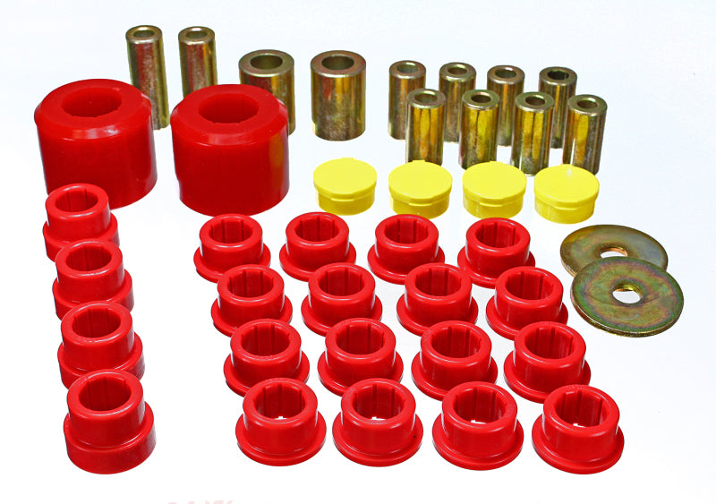 ES Cntrl Arm Bushings - Red - Energy Suspension 10 Chevy Camaro Red Rear End Control Arm Bushing Set