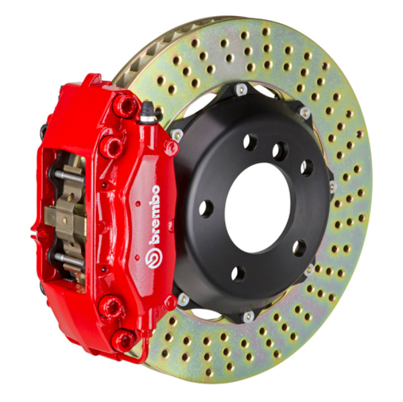 BRB Big Brake Kits - Brembo 02-06 Mini Cooper Front GT BBK 4 Piston Cast 2pc 320x28 2pc Rotor Drilled-Red