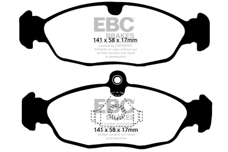EBC Redstuff Brake Pad Sets - EBC 97-99 Aston Martin DB7 3.2 Supercharged Redstuff Rear Brake Pads