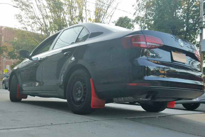 RAL UR Red Flap/Wht Logo - Rally Armor 15-18 VW Jetta Red UR Mud Flap w/White Logo