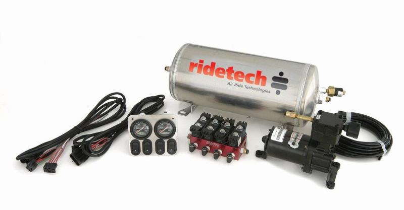 RID Compressor Kits - Ridetech 3 Gallon 4-Way Analog Air Ride Compressor Leveling System