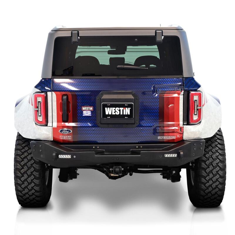 WES Tire Carrier - Westin 21-25 Ford Bronco (Excl. Sport) Spare Tire Delete Plate - Tex. Blk