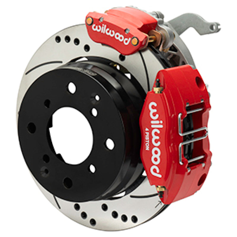 WIL Powerlite Brake Kits - Wilwood 70-76 Porsche 914 Rear Powerlite Brake Kit Dilled & Slotted - Red