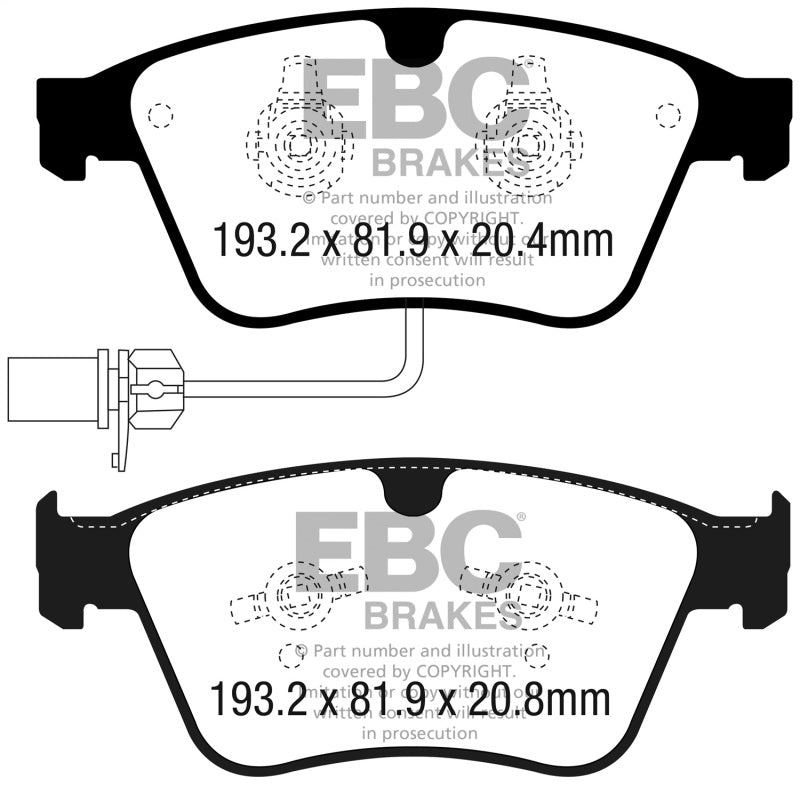 EBC Bluestuff Brake Pad Sets - EBC 13-18 Bentley Continental 4.4TT Bluestuff Front Brake Pads