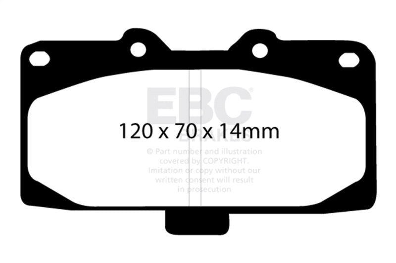 EBC Greenstuff Brake Pad Sets - EBC 98-03 Nissan Skyline (R34) 2.5 GT (200) Greenstuff Front Brake Pads