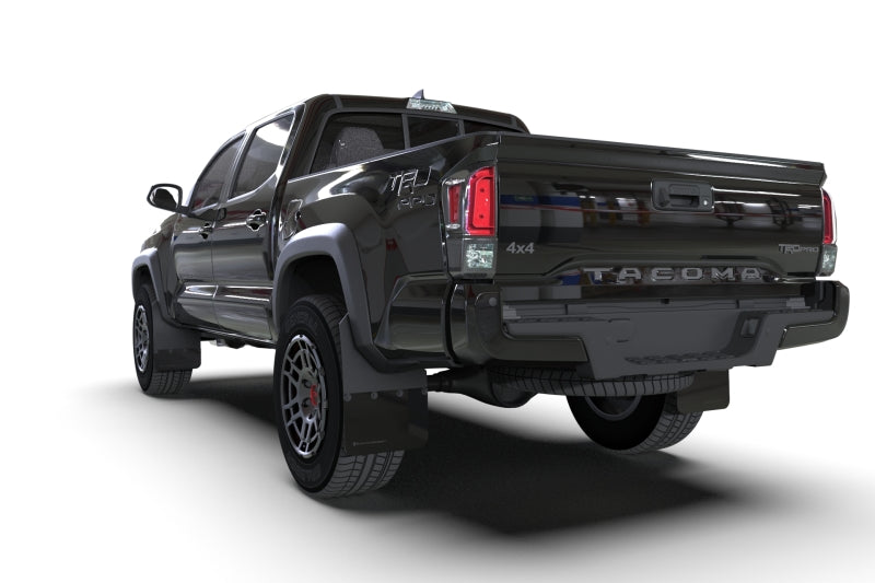 RAL UR Black Flap/Green Logo - Rally Armor 16-23 Toyota Tacoma Gen 3 Black Mud Flap w/Army Green Logo
