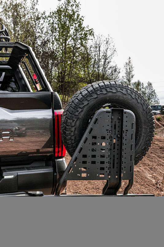 GOR Spare Tire Carriers - Go Rhino Swing-A-Way Hitch Mounted Tire Carrier (Lic. Plate Lights Not Included) - Textured Black