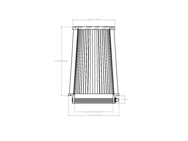 AFE Universal D2 Dura Dry Air Filter - aFe Magnum FORCE Intake Replacement Air Filter w/ D2 Dry Media 5in F x6-1/2in B x5-1/2in T x9in H