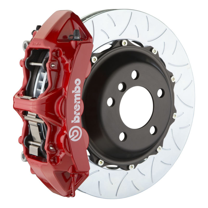 BRB Big Brake Kits - Brembo 05-14 Mustang GT Excl non-ABS Equipped Fr GT BBK 6Pist Cast 380x32 2pc Rtr Slot Type3-Red